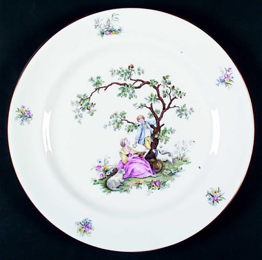 Watteau 12" Chop Plate (Round Platter) by Royal Worcester-1