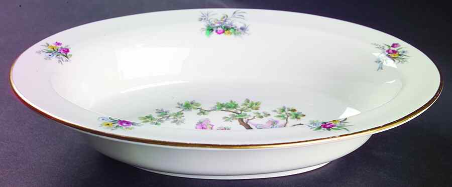 Watteau 10" Oval Vegetable Bowl by Royal Worcester-1