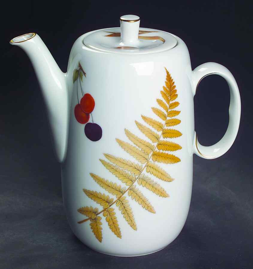 Wild Harvest (Gold Trim) Coffee Pot & Lid by Royal Worcester-1