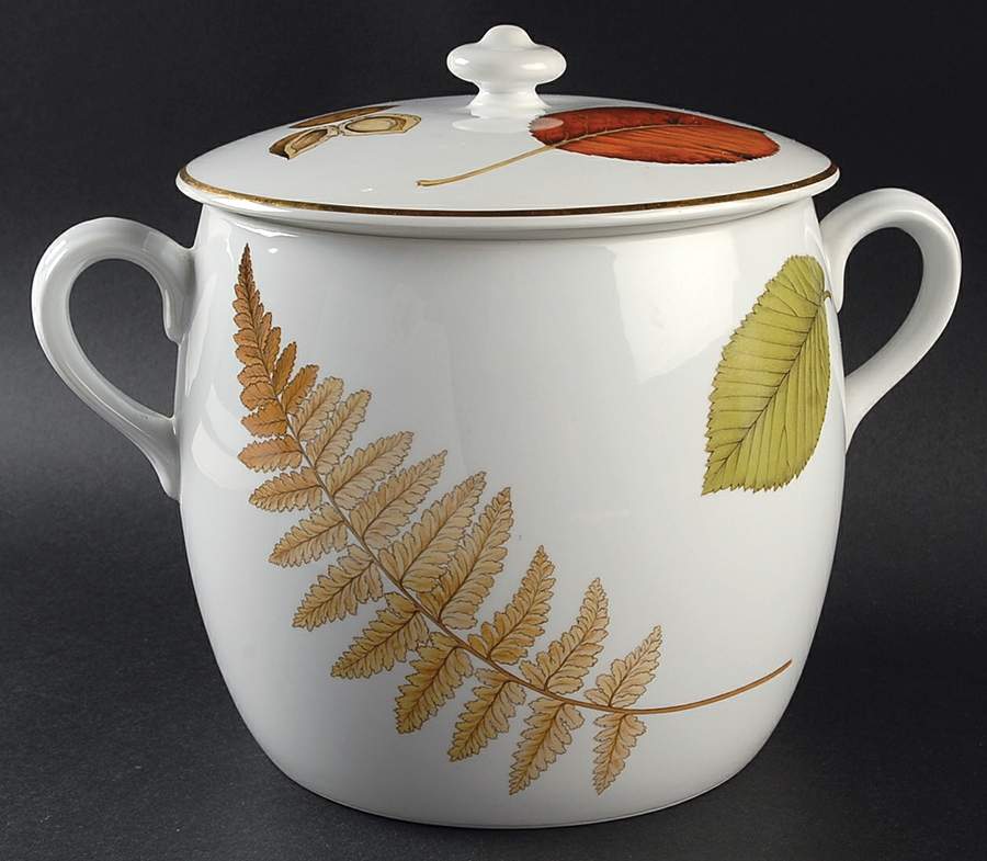 Wild Harvest (Gold Trim) Bean Pot & Lid by Royal Worcester-1