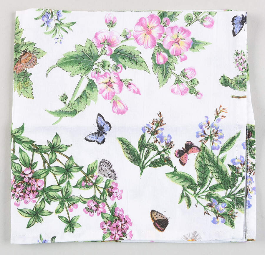 Worcester Herbs (Green Trim) Cloth Napkin by Royal Worcester-1