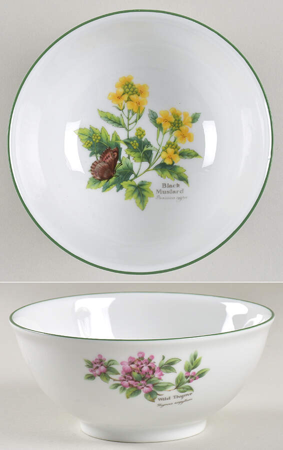 Worcester Herbs (Green Trim) Rice Bowl by Royal Worcester-1