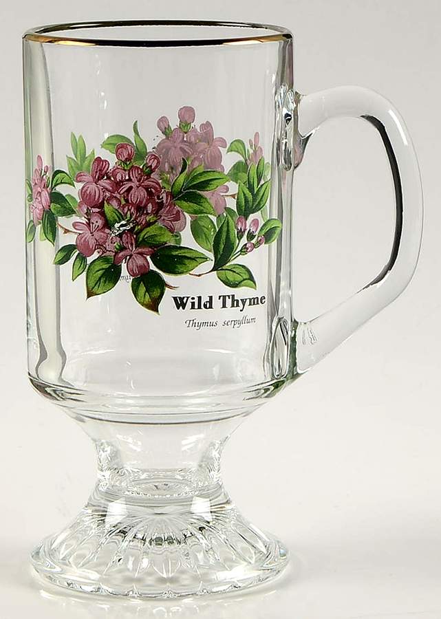 Worcester Herbs (Green Trim) Glassware Irish Coffee by Royal Worcester-1