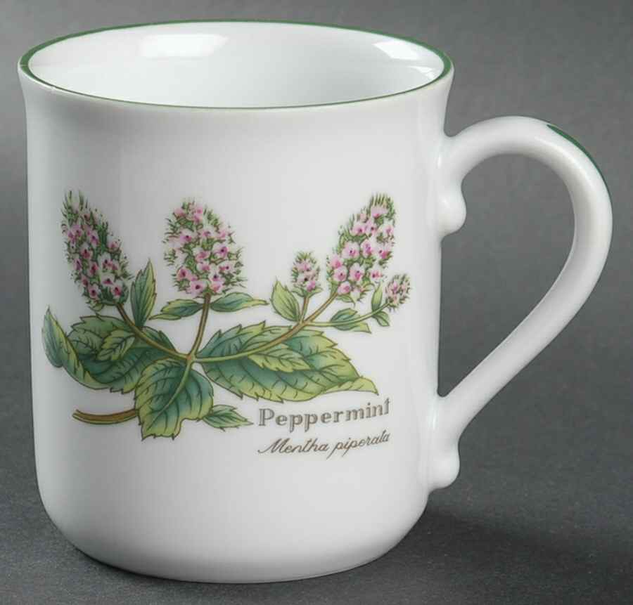 Worcester Herbs (Green Trim) Mug by Royal Worcester-1