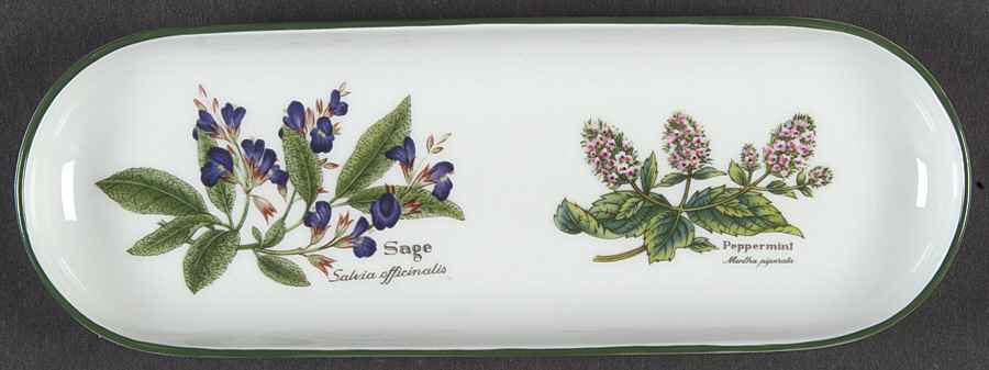 Worcester Herbs (Green Trim) Mint Tray by Royal Worcester-1