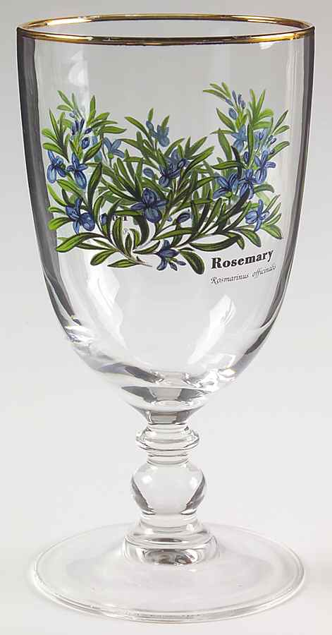 Worcester Herbs (Green Trim) 14 Oz Glassware Goblet by Royal Worcester-1