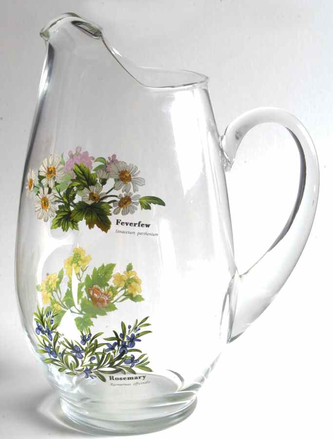 Worcester Herbs (Green Trim) 72 Oz Glassware Pitcher by Royal Worcester-1