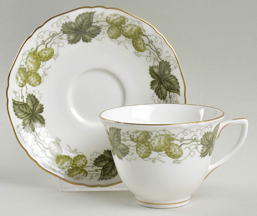 The Worcester Hop Flat Cup & Saucer Set by Royal Worcester-1