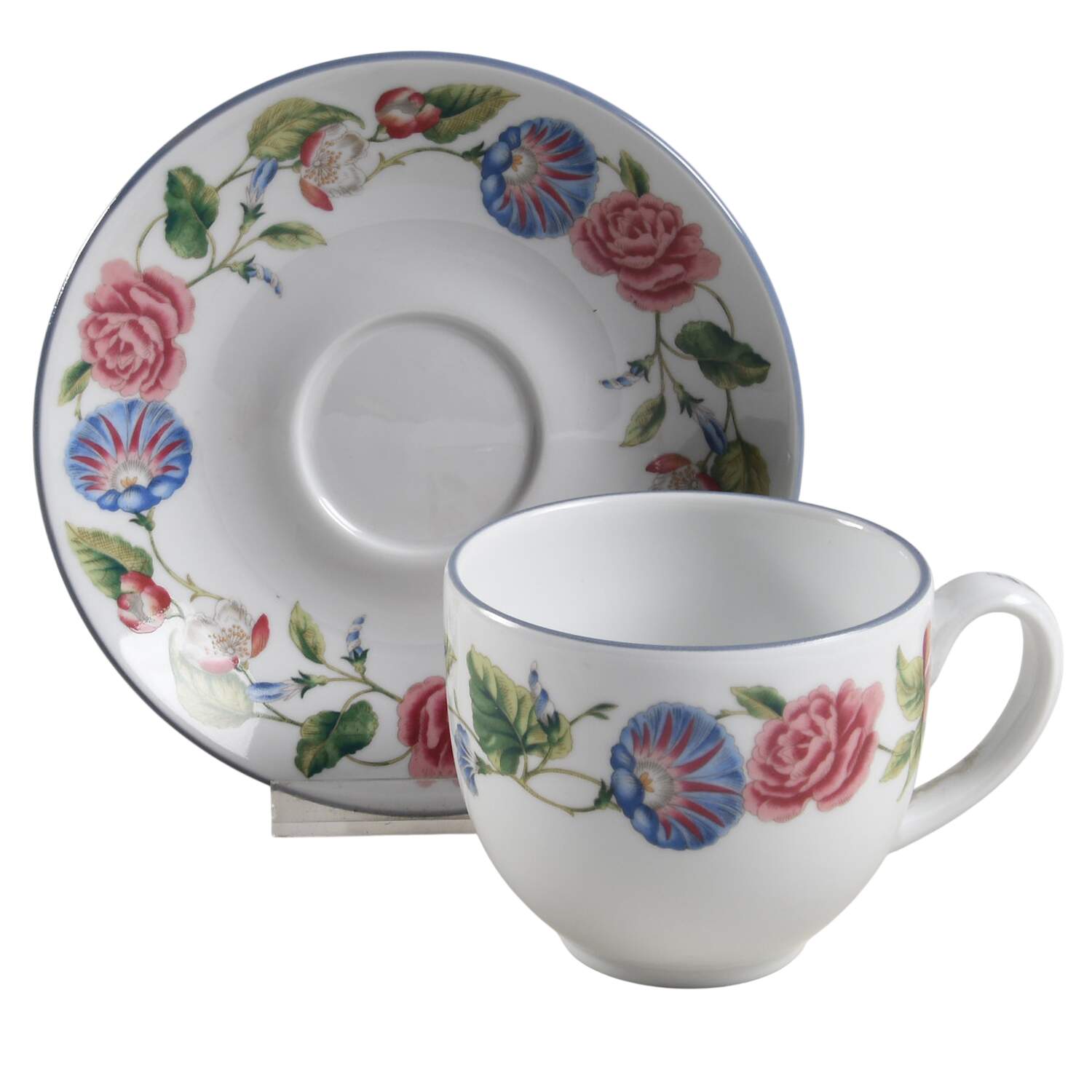 Woodbury Flat Cup & Saucer Set by Royal Worcester-1