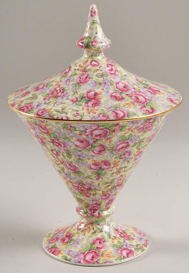 English Rose Candy Jar & Lid by Royal Winton-1