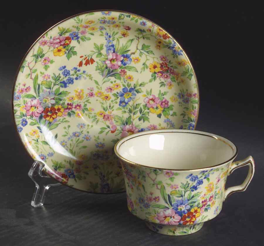 Floral Feast Flat Cup & Saucer Set by Royal Winton-1