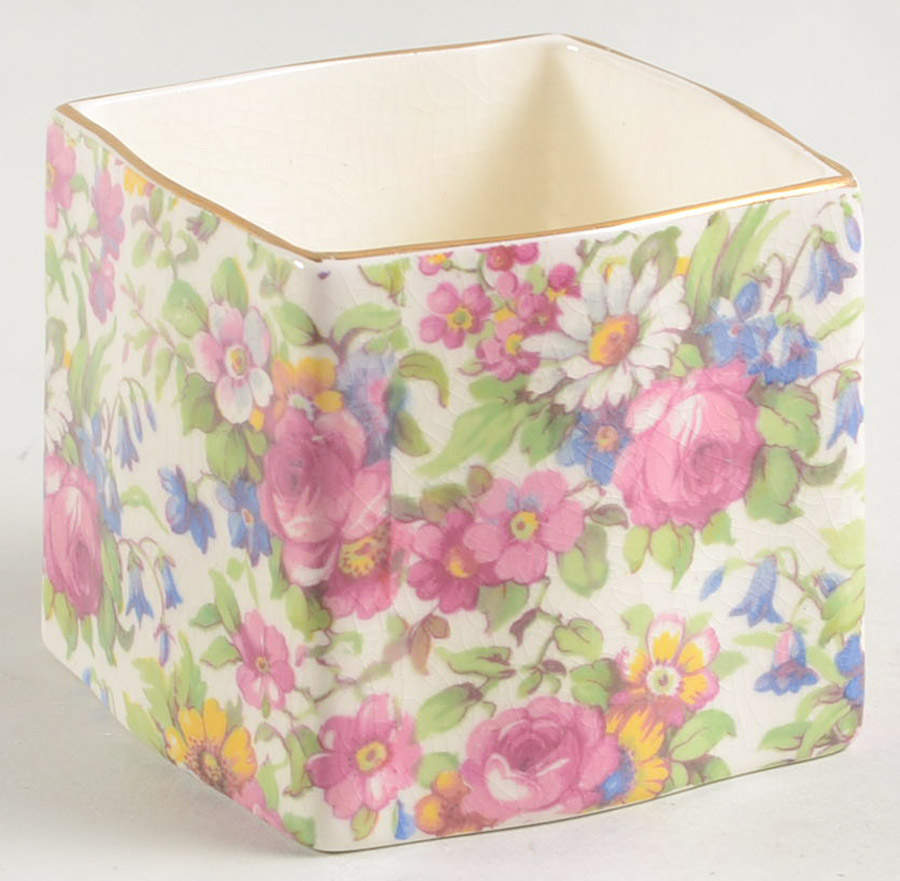 Summertime (Pre 1960, Cream Background, Gold Trim) Jam/Jelly No Lid by Royal Winton-1