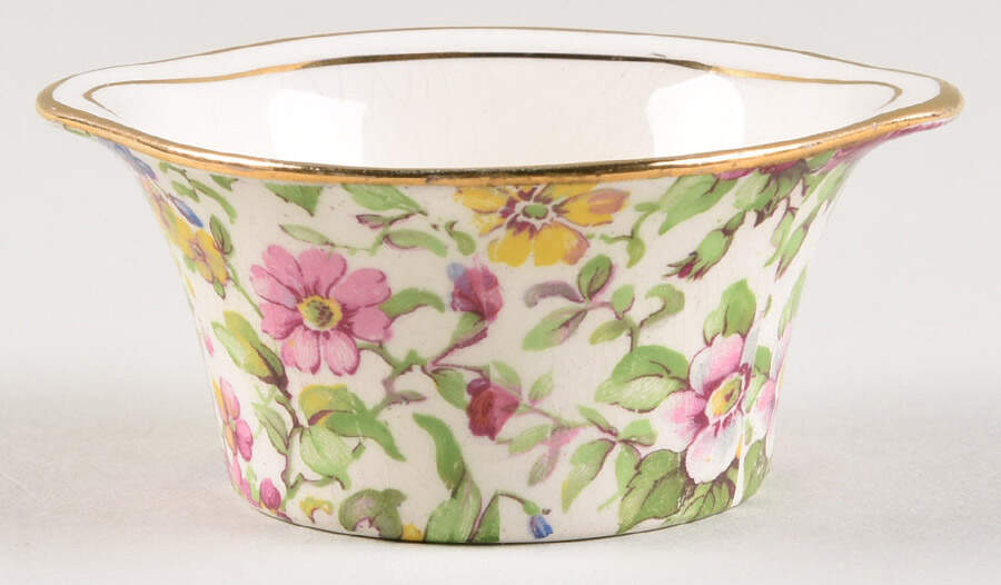Summertime (Pre 1960, Cream Background, Gold Trim) Eaton Individual Breakfast Set Open Sugar by Royal Winton-1