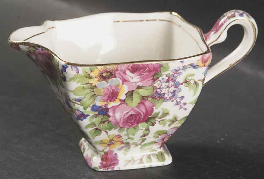 Summertime (Pre 1960, Cream Background, Gold Trim) Ascot Creamer by Royal Winton-1