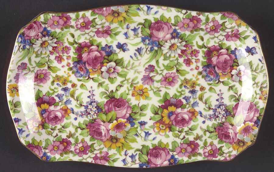 Summertime (Pre 1960, Cream Background, Gold Trim) Relish by Royal Winton-1