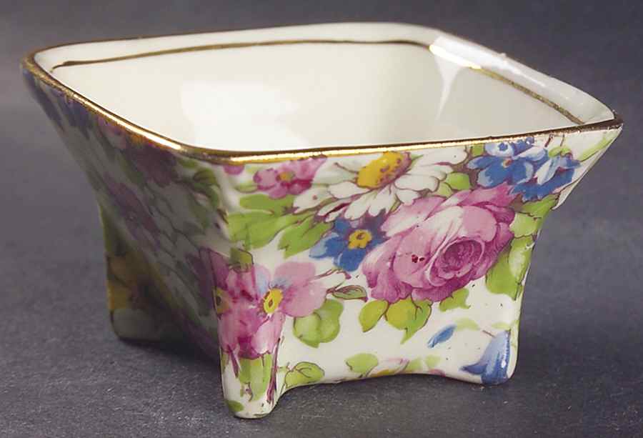 Summertime (Pre 1960, Cream Background, Gold Trim) Breakfast Set, Open Sugar Only by Royal Winton-1