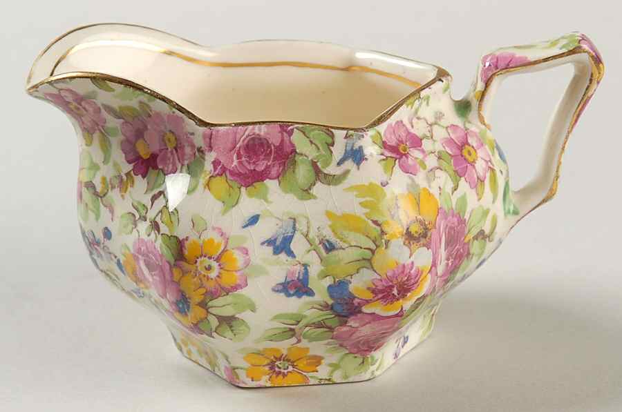 Summertime (Pre 1960, Cream Background, Gold Trim) Hector Creamer by Royal Winton-1