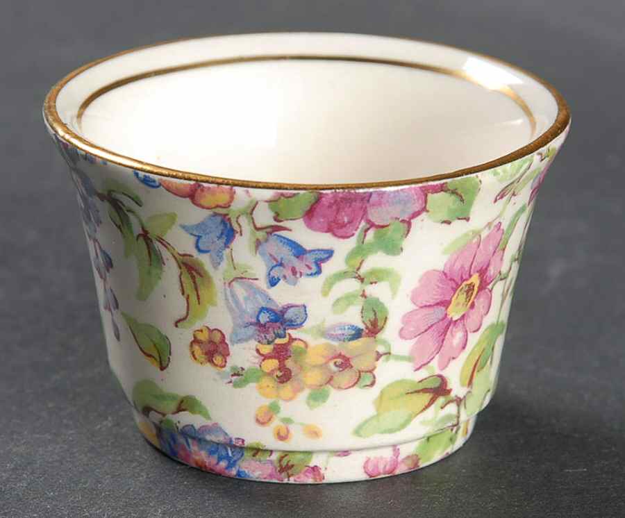 Summertime (Pre 1960, Cream Background, Gold Trim) Countess Variation Individual Breakfast Set Open Sugar by Royal Winton-1