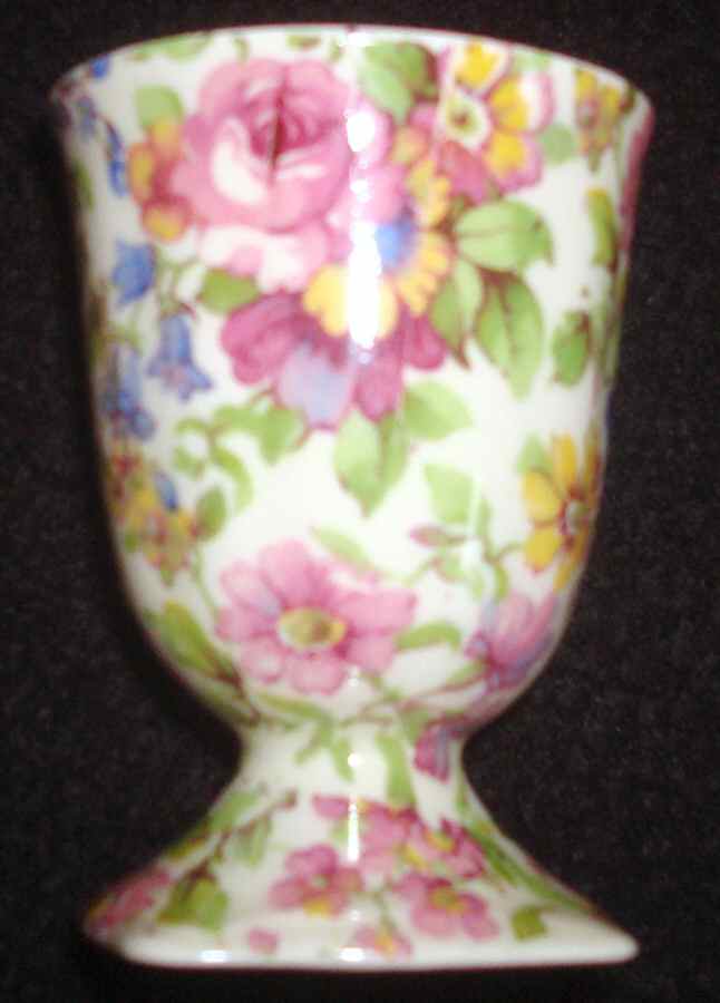 Summertime (Pre 1960, Cream Background, Gold Trim) Single Egg Cup by Royal Winton-1
