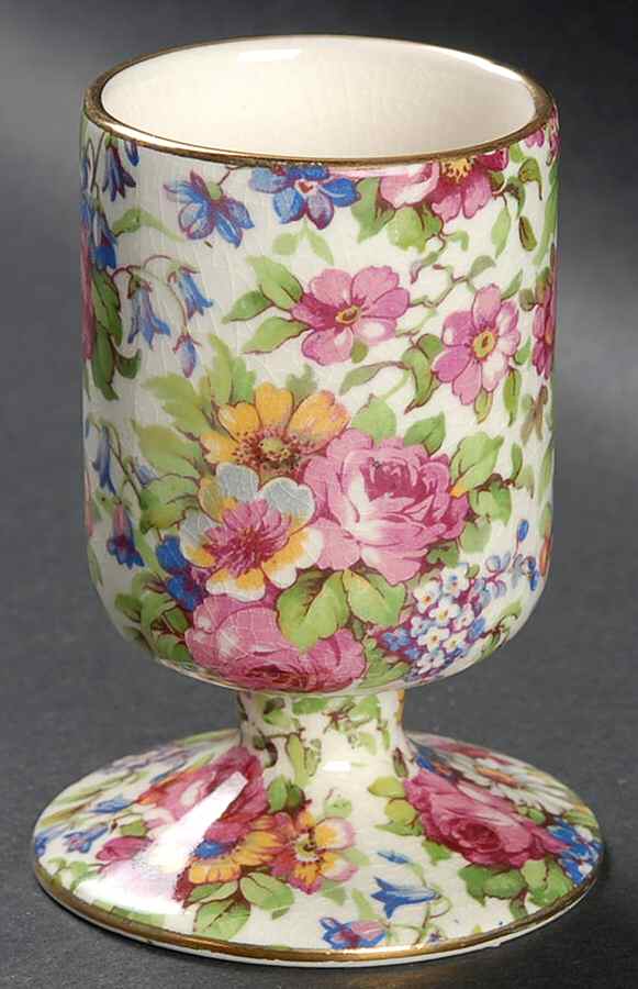 Summertime (Pre 1960, Cream Background, Gold Trim) Cigarette Holder by Royal Winton-1