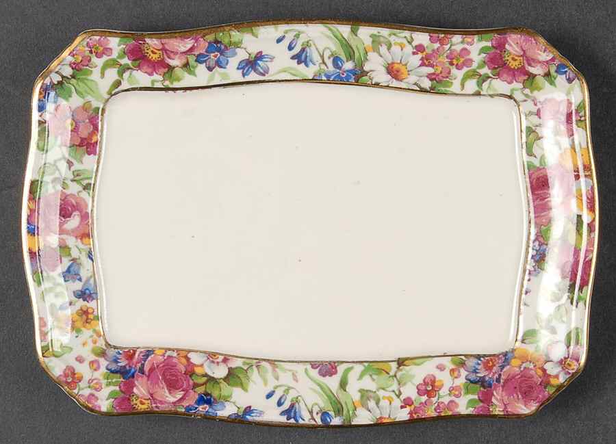 Summertime (Pre 1960, Cream Background, Gold Trim) Butter/Cheese No Lid by Royal Winton-1