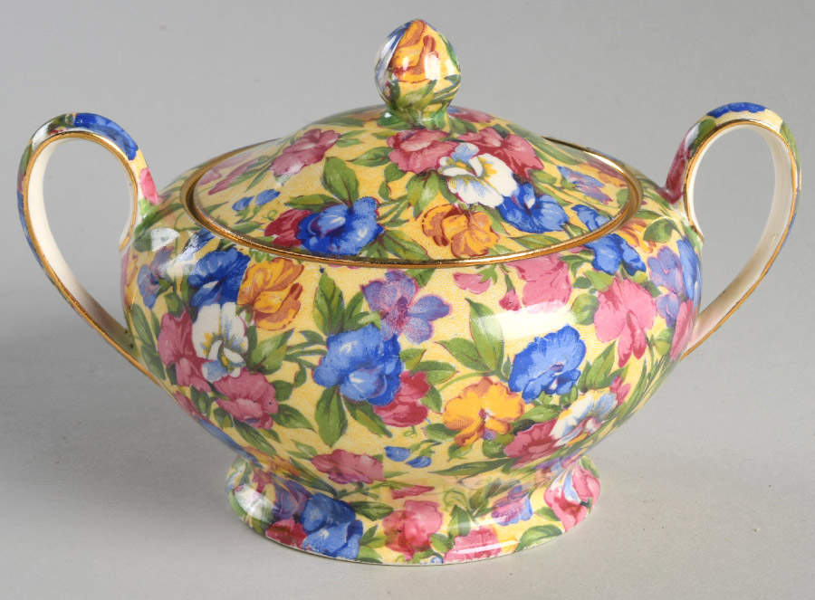 Sweet Pea Albans Sugar Bowl & Lid by Royal Winton-1