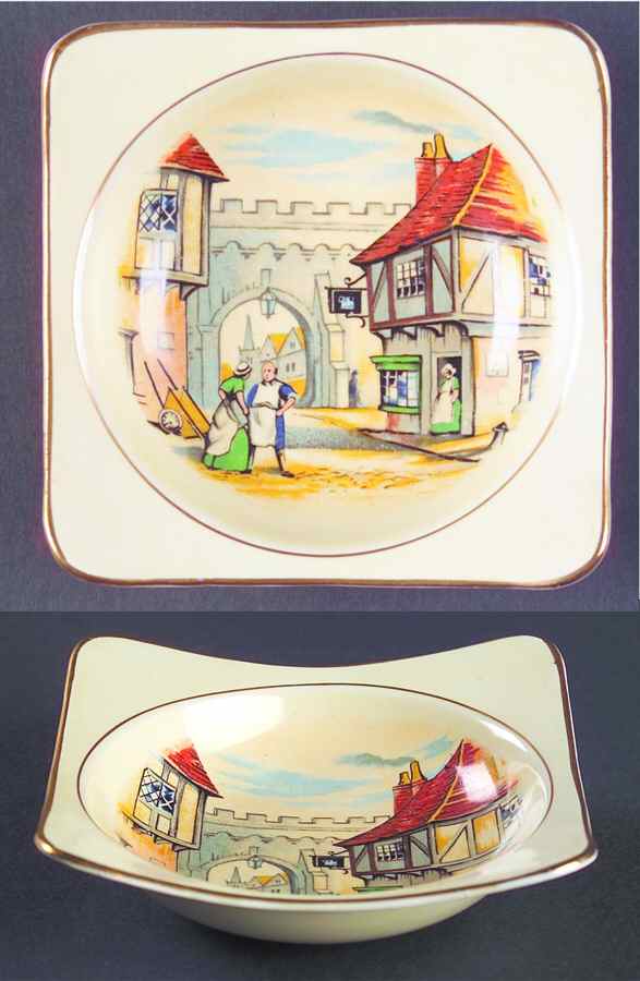 Ye Olde Innes 4" Square Sweet Meat by Royal Winton-1