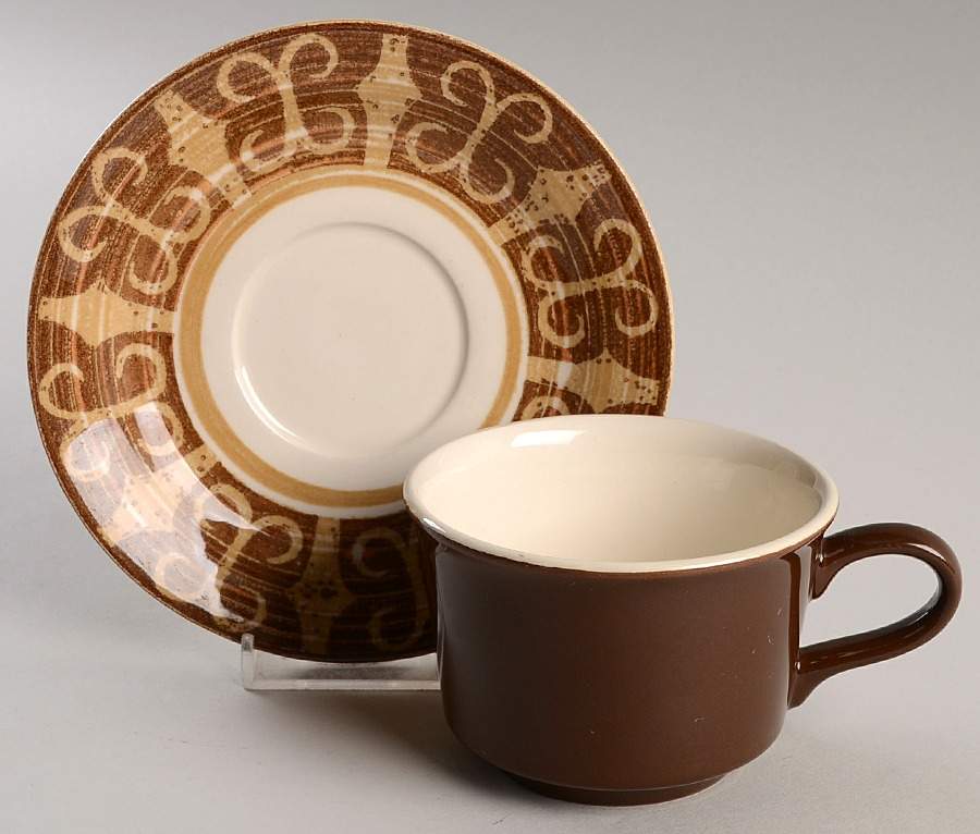 Barcelona Flat Cup & Saucer Set by Royal (USA)-1