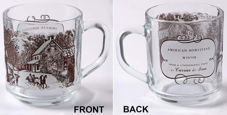 Currier and Ives Brown Glassware Mug by Royal (USA)-1