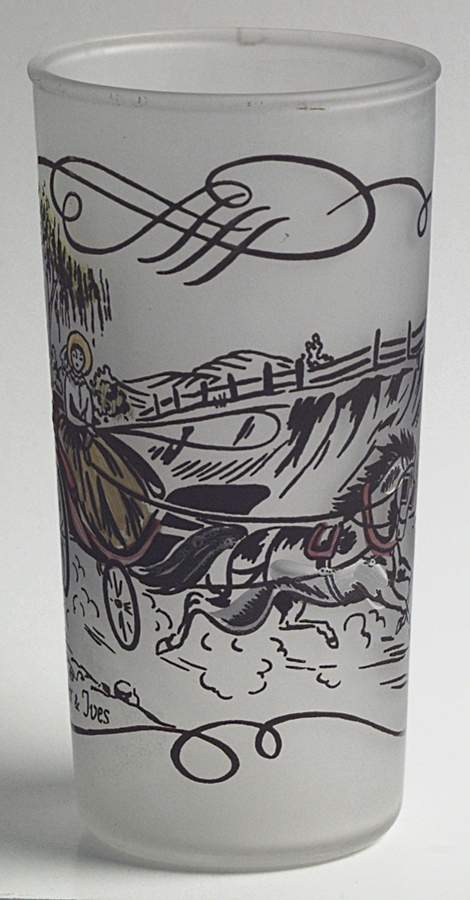 Currier and Ives Brown Glassware Tall Tumbler by Royal (USA)-1