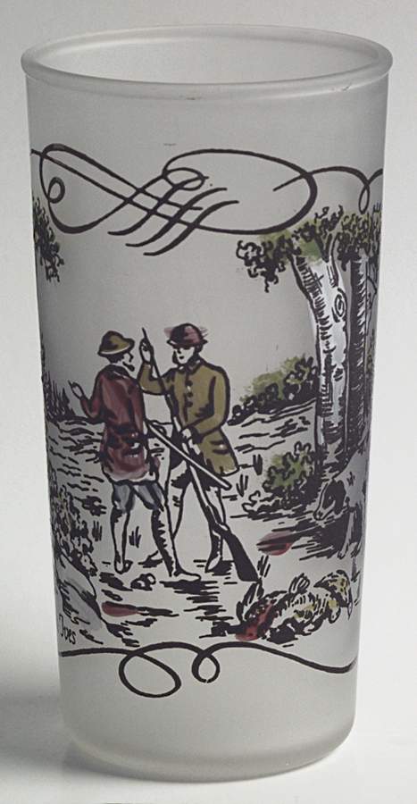 Currier and Ives Brown Glassware Tall Tumbler by Royal (USA)-1
