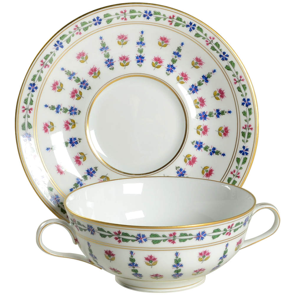 Langeais Flat Cream Soup Bowl & Saucer Set by Royal Limoges-1