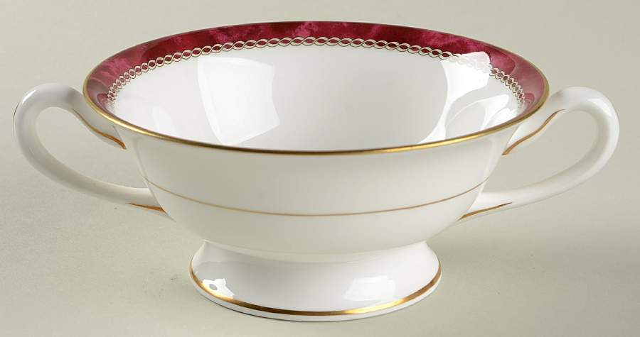 Medici Ruby Footed Cream Soup Bowl by Royal Worcester-1