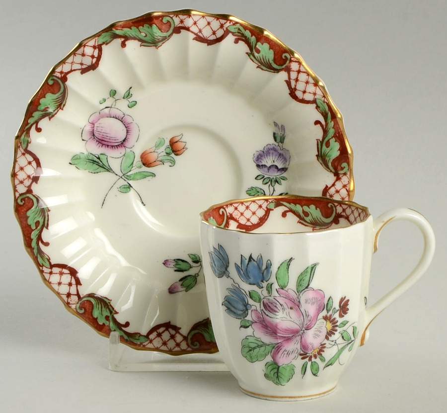 Caroline Flat Demitasse Cup & Saucer Set by Royal Worcester-1