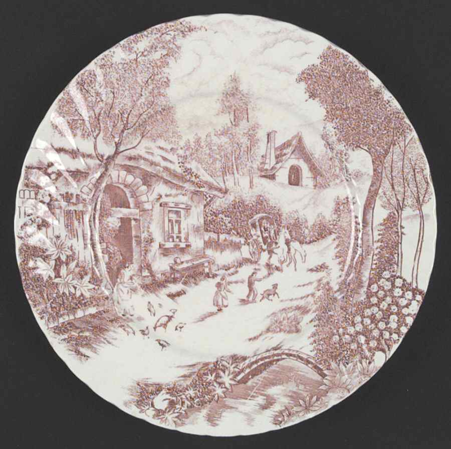 Country French Pink Luncheon Plate by Rossini-1