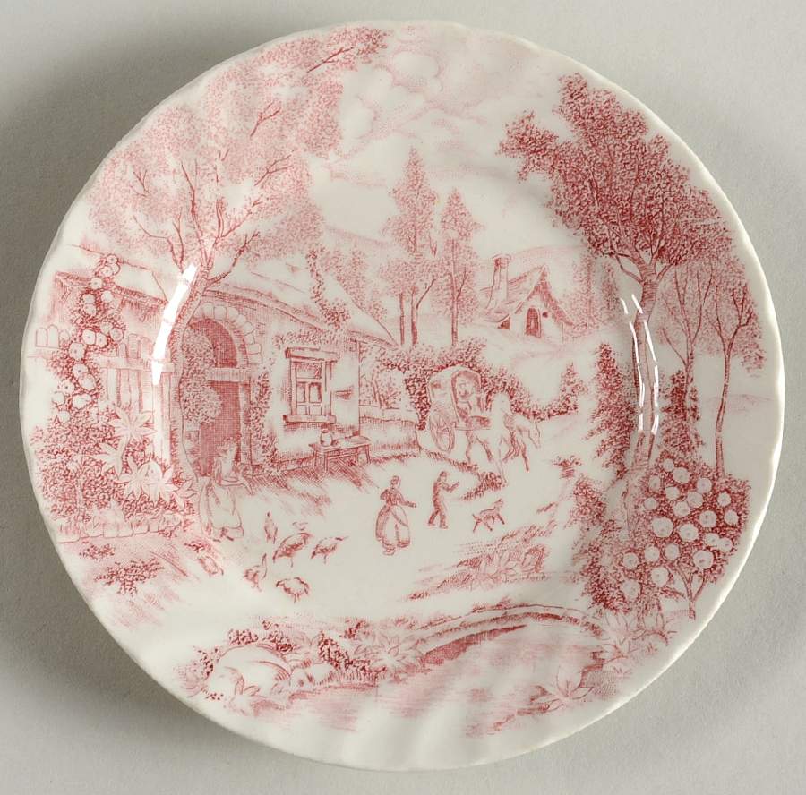 Country French Pink Bread & Butter Plate by Rossini-1