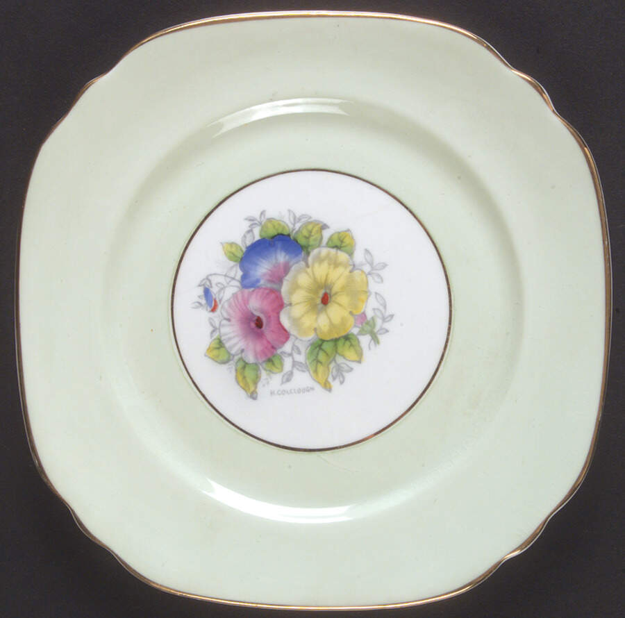 Petunia Square Bread & Butter Plate by Royal Crown (England)-1