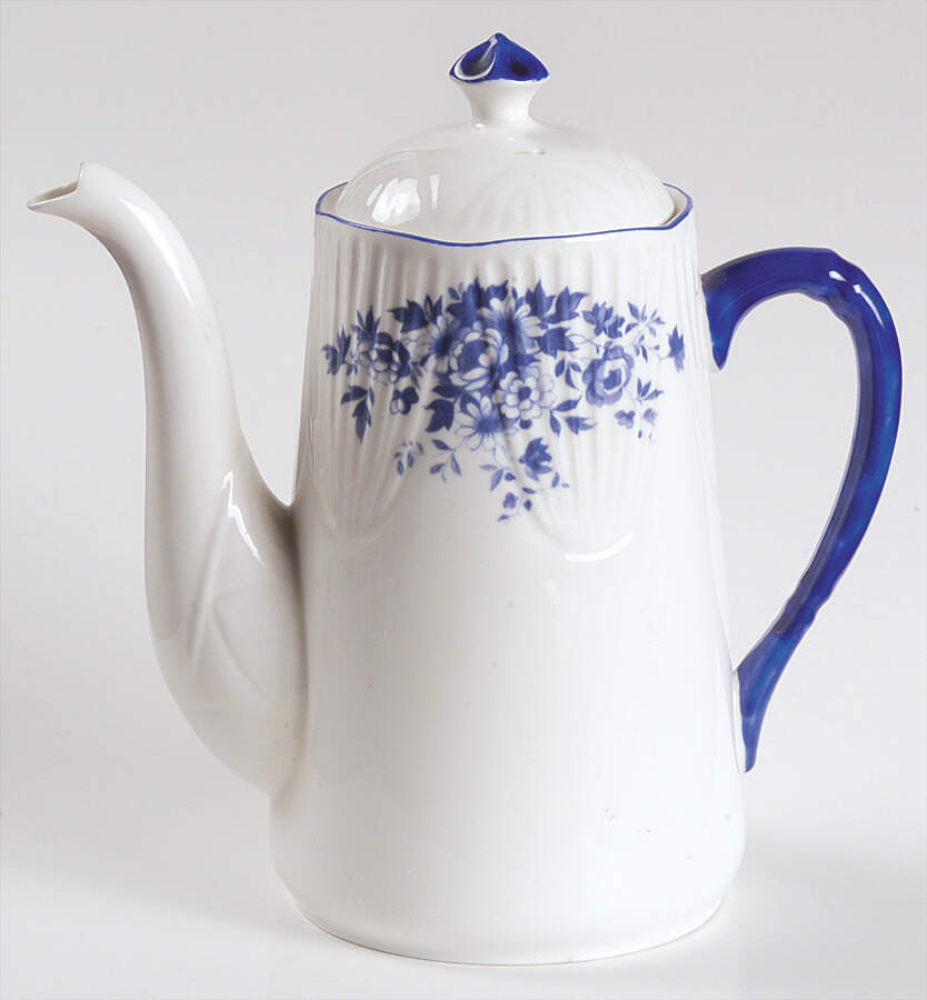 Petite Blue Mini Coffee Pot & Lid by Royal York (England)-1