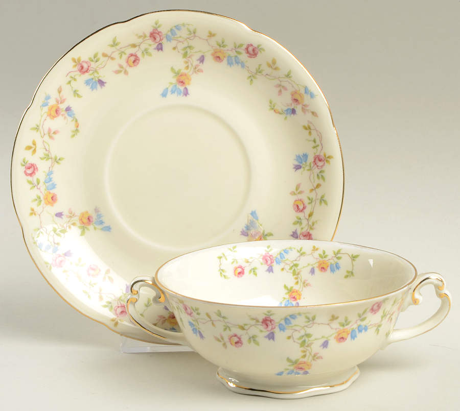 8754 Footed Cream Soup Bowl & Saucer Set by Royal Bohemian-1