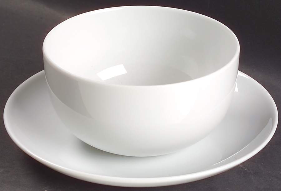 Moon White Gravy Boat & Underplate by Rosenthal - Continental-1