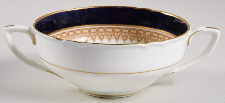 Admiration Blue Flat Cream Soup Bowl by Royal Worcester-1