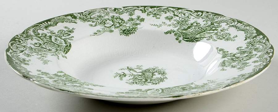 Arcadia Green Large Rim Soup Bowl by Royal Staffordshire-1