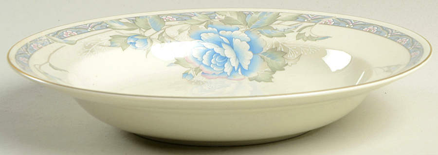 Bouquets of Blue Rim Soup Bowl by Royal Limited-1