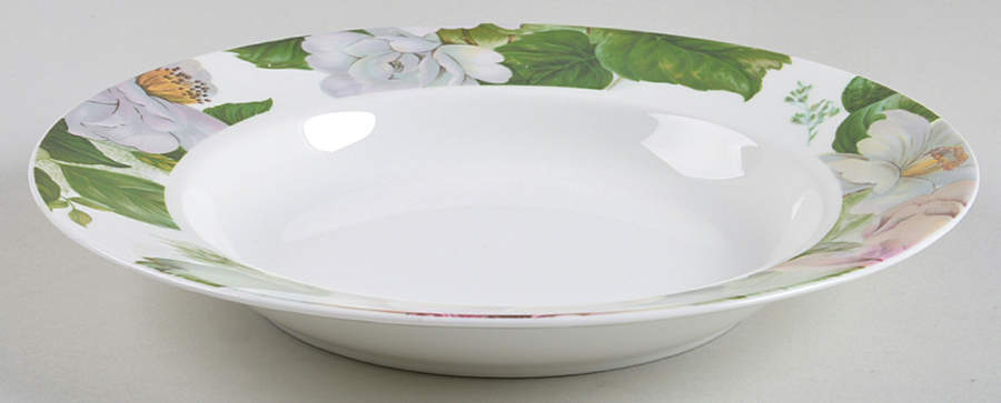 Jardin (Floral Rim) Large Rim Soup Bowl by Royal Stafford-1