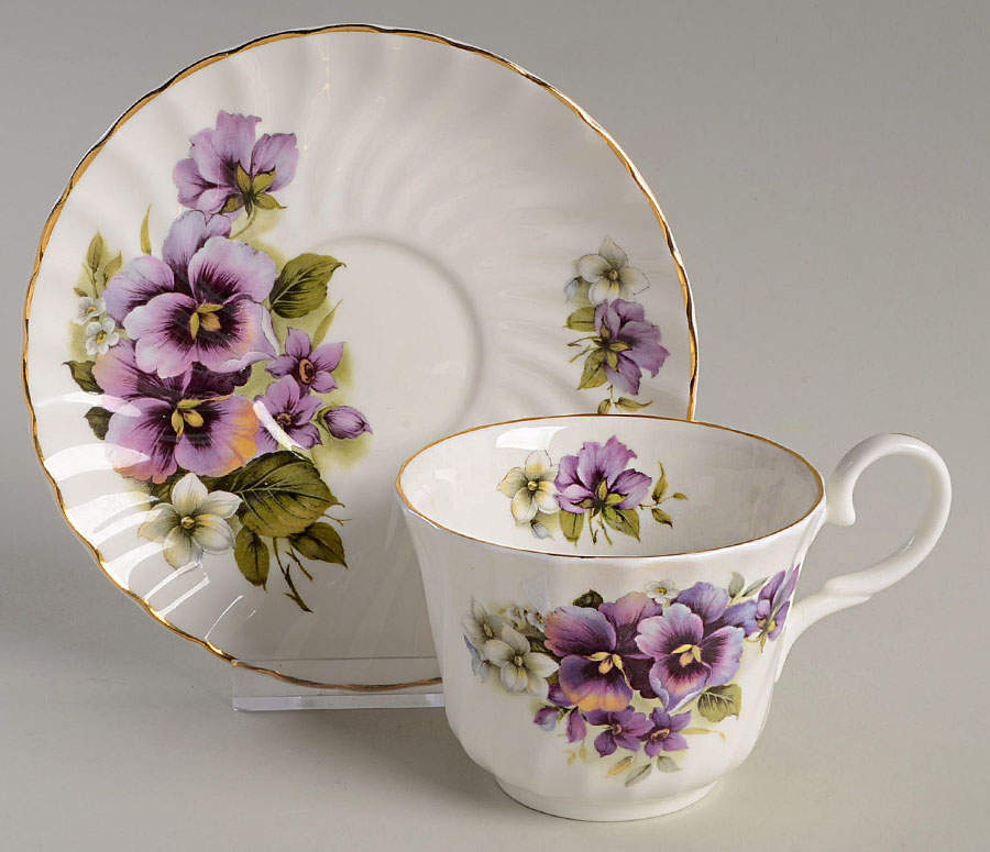 Pansy Flat Cup & Saucer Set by Royal Patrician-1