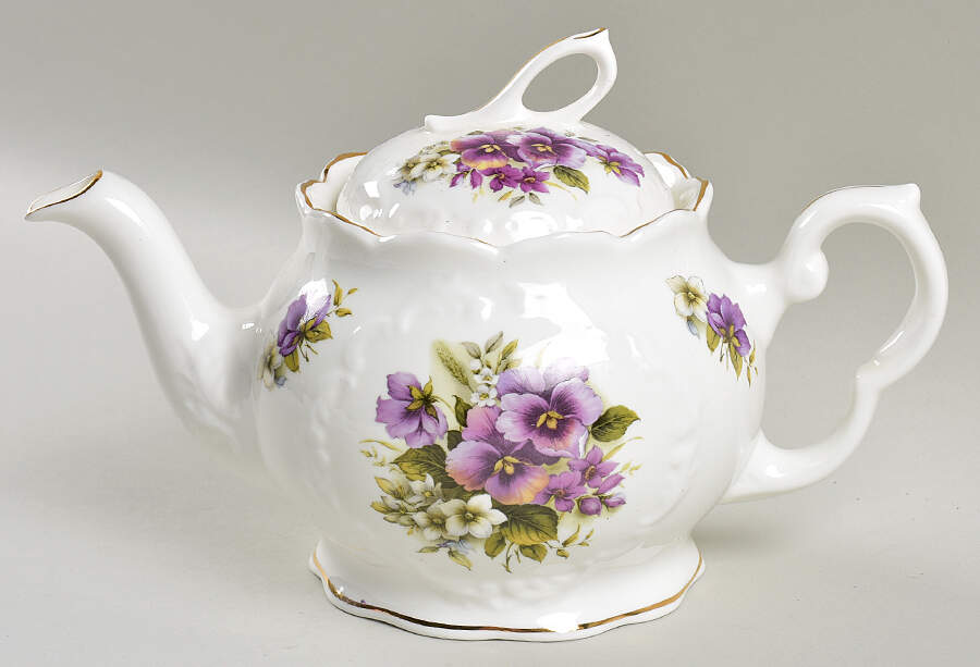 Pansy Teapot & Lid by Royal Patrician-1