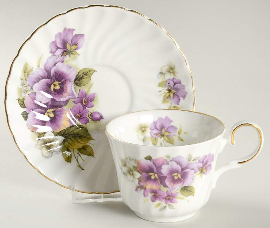 Pansy Flat Cup & Saucer Set by Royal Patrician-1