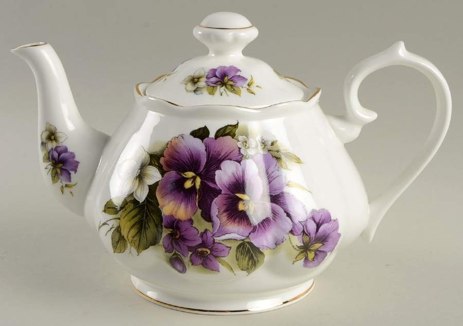 Pansy Teapot & Lid by Royal Patrician-1