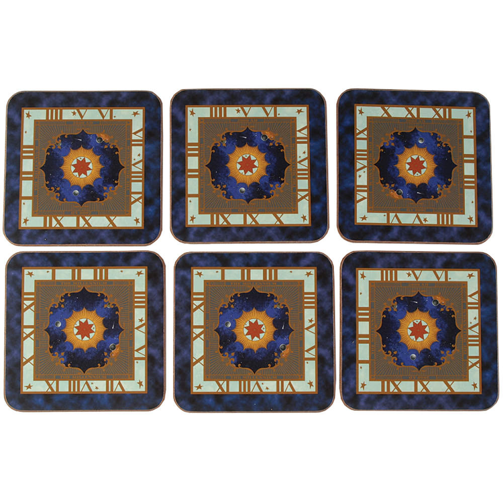 Millennium (Gold) Square Corkback Coaster - Set of 6 by Royal Worcester-1