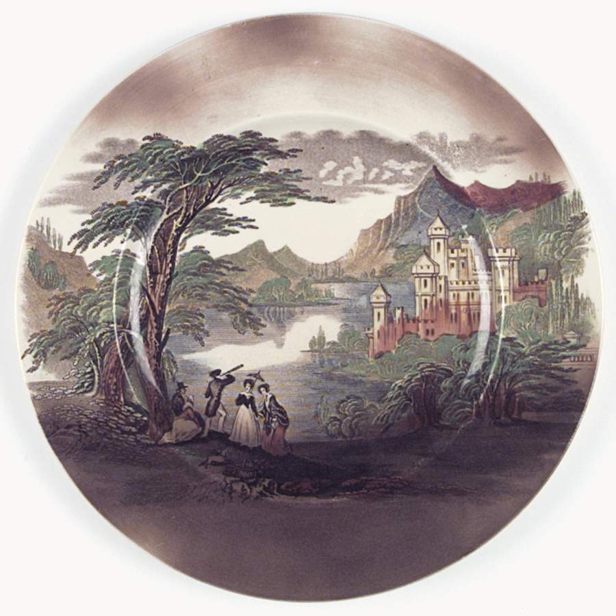 Jenny Lind Brown Multicolor (No Leaf Border) Dinner Plate by Royal Staffordshire-1